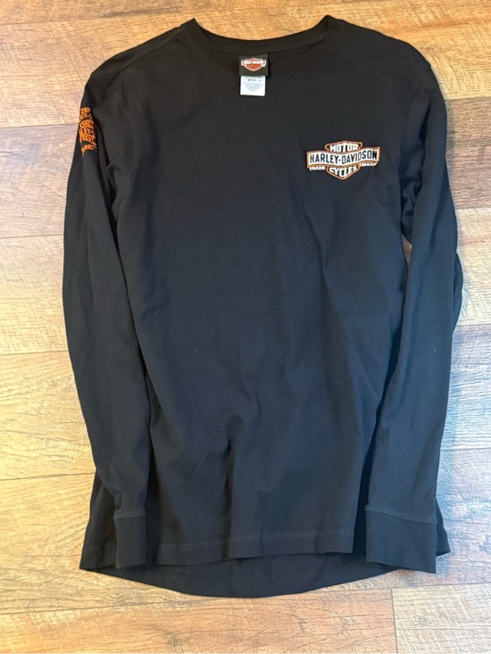 Harley-Davidson Other - Harley-Davidson Black Long Sleeve Tee with Orange Logo